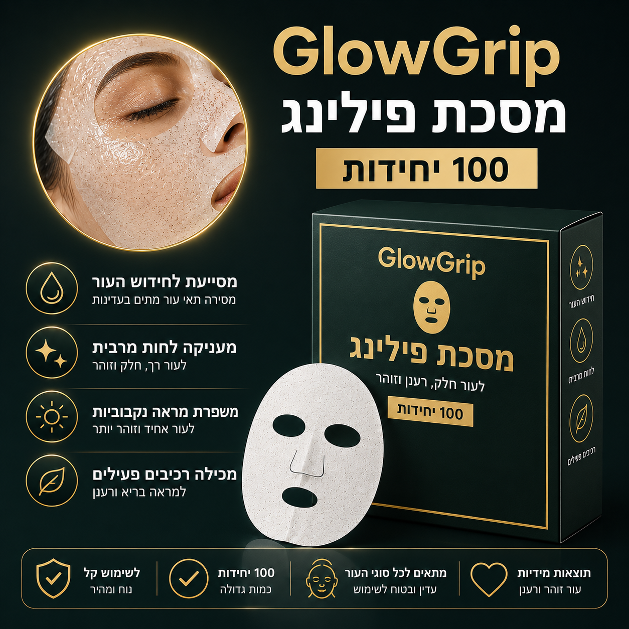 מסיכת פיינג למראה חלק ומטופח יותר של עור הפנים